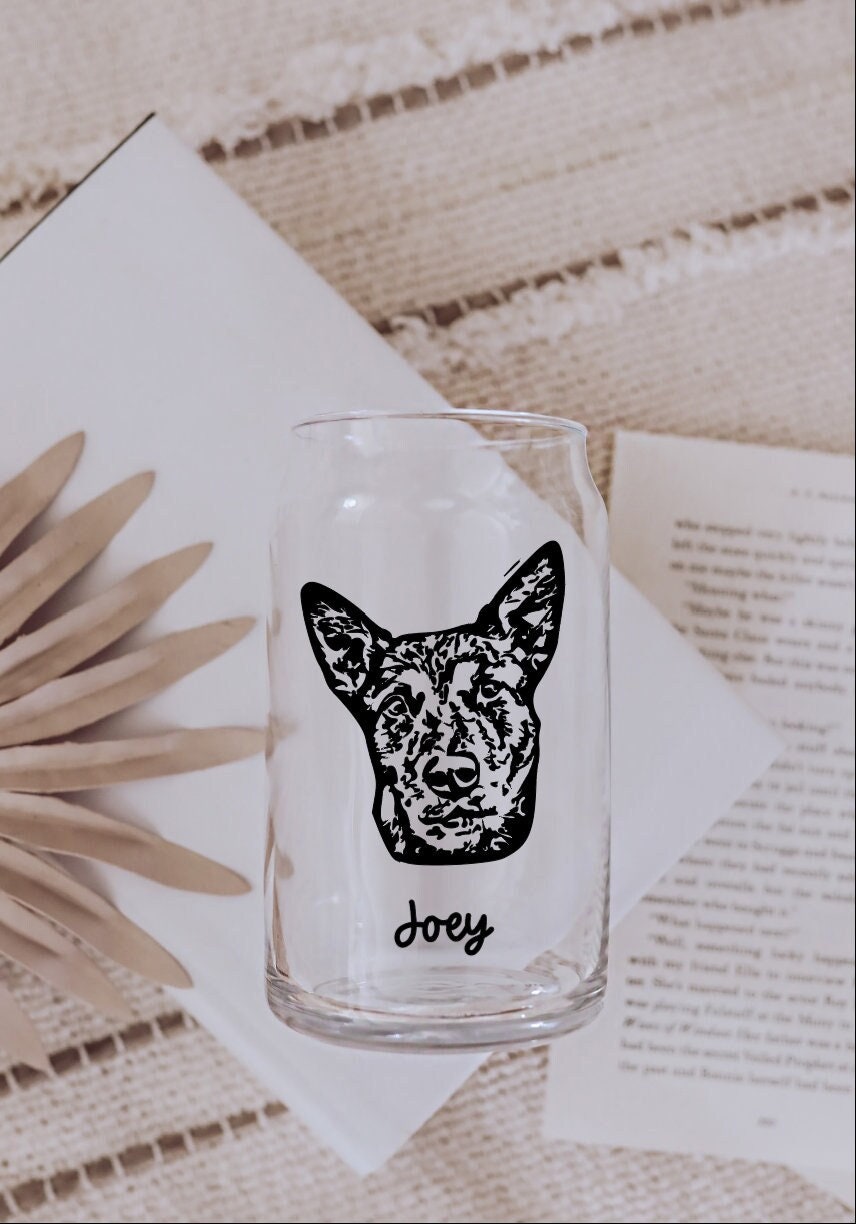 Personalized Pet Cup, Custom Glass Cup, Beer Can, Coffee Cup, Gift for Friends, Gift for Friend, Party Favor, Dog Mom Gift