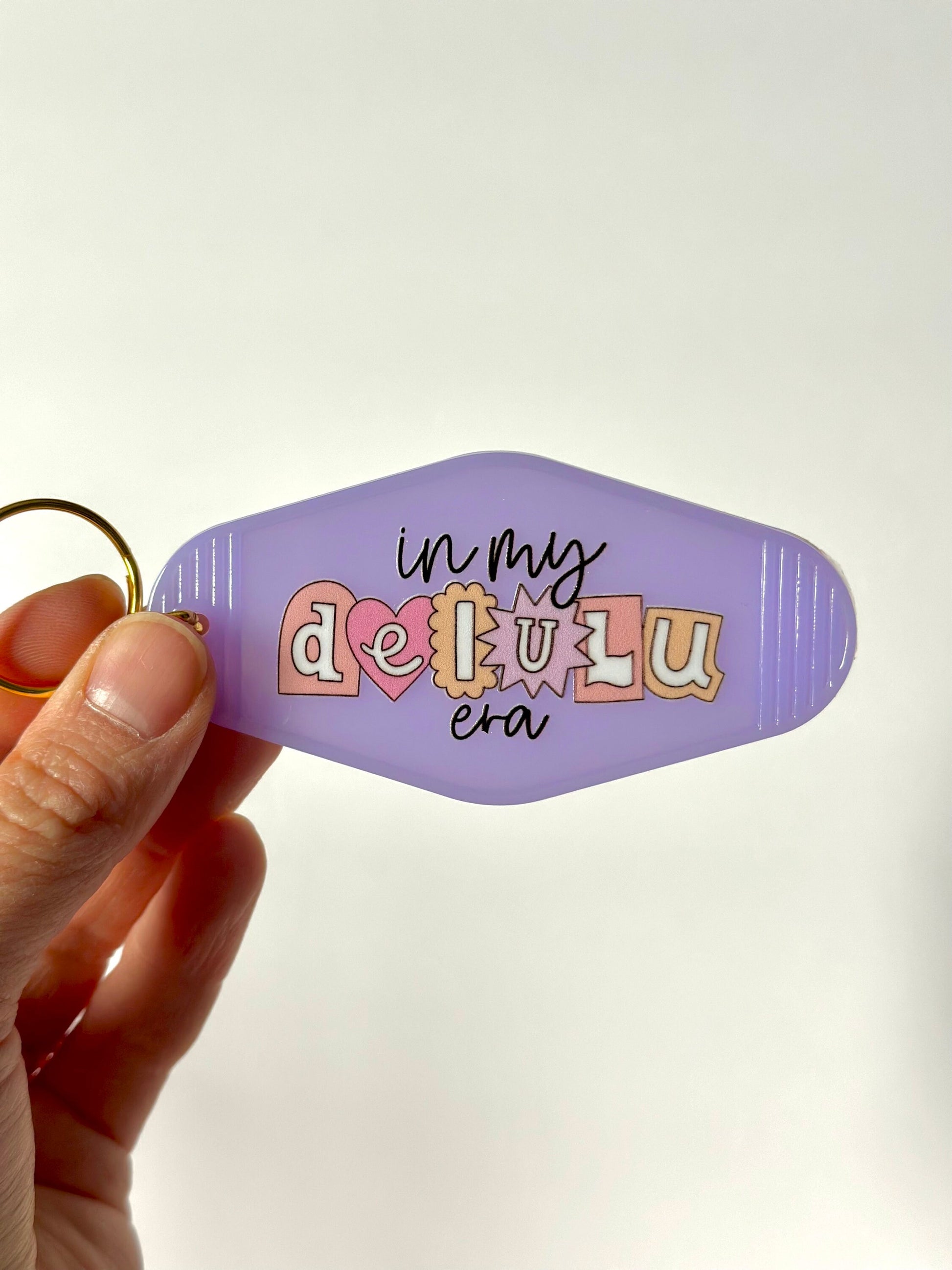 In My Delulu Era Keychain, Cute Keychain, Car Accessory, Gift for Friend, Motel Keychain, Girly Gift, Party Favor, Funny Keychain Gift