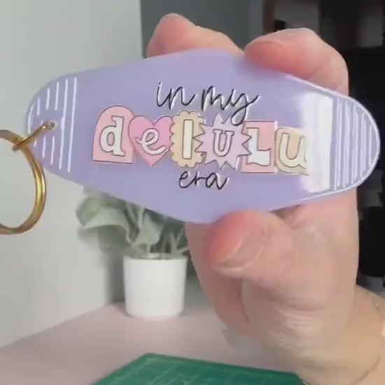 In My Delulu Era Keychain, Cute Keychain, Car Accessory, Gift for Friend, Motel Keychain, Girly Gift, Party Favor, Funny Keychain Gift