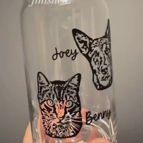 Personalized Pet Cup, Custom Glass Cup, Beer Can, Coffee Cup, Gift for Friends, Gift for Friend, Party Favor, Dog Mom Gift