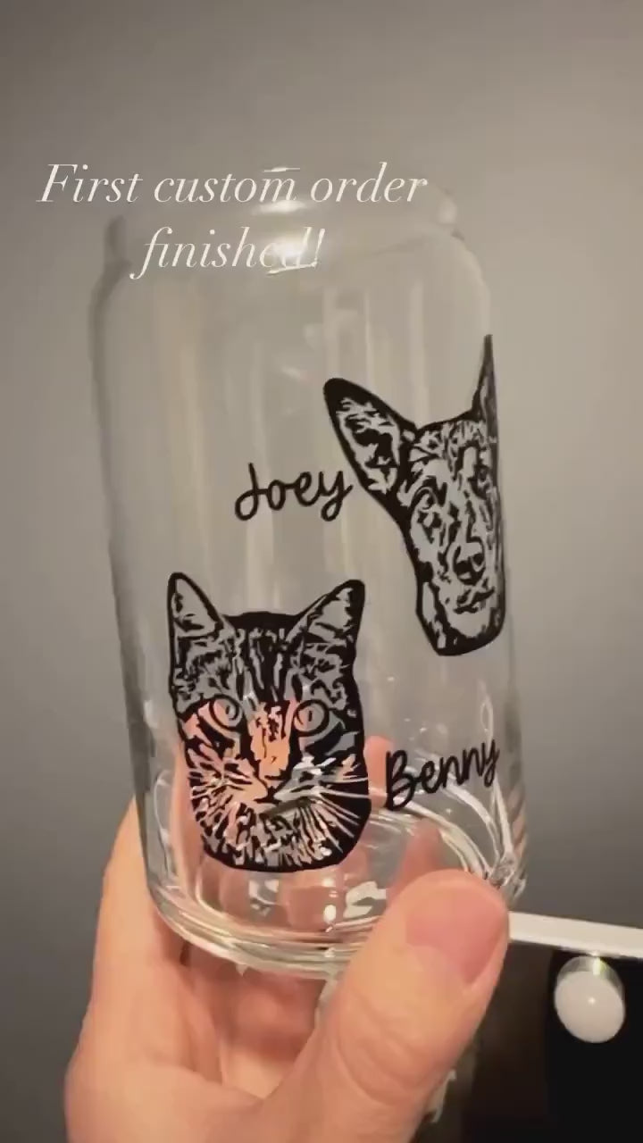 Personalized Pet Cup, Custom Glass Cup, Beer Can, Coffee Cup, Gift for Friends, Gift for Friend, Party Favor, Dog Mom Gift