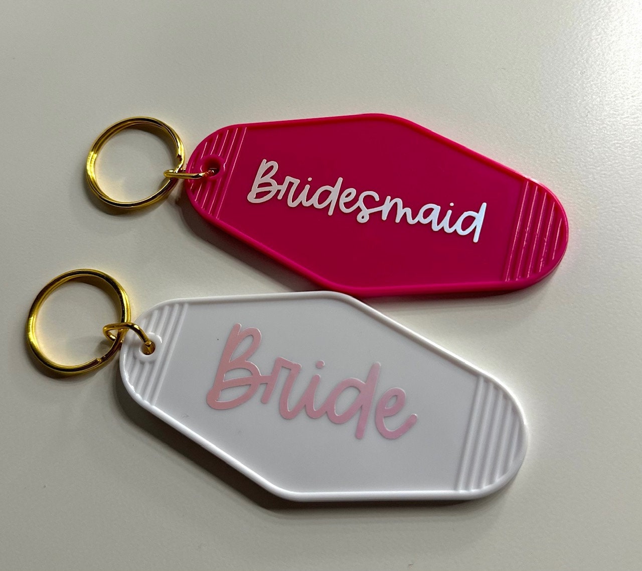 Bridal Keychain, Car Keychain, Gift for Bride, Gift for Bridesmaid, Motel Keychain, Bridesmaid Keychain, Cute Keychain, Pink Keychain